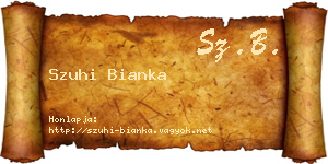 Szuhi Bianka névjegykártya